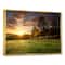 Designart - Fenced Ranch at Sunrise - Landscape Framed Canvas Art Print